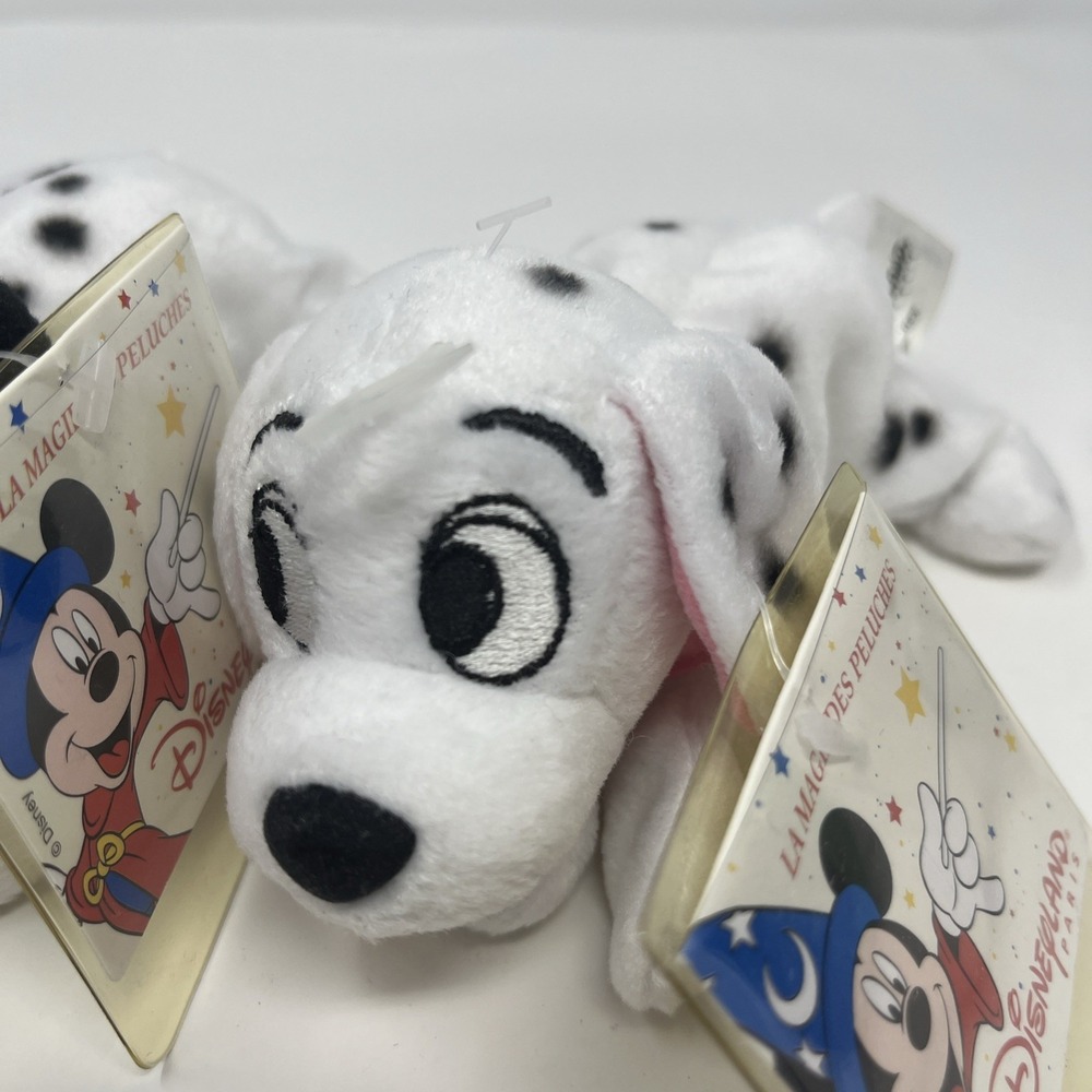 Disneyland Paris Mini Peluche Patch Lucky Penny Vert 101 Dalmatian's Plush Lot 3 - Picture 5 of 12